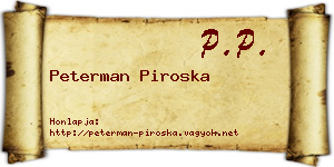 Peterman Piroska névjegykártya